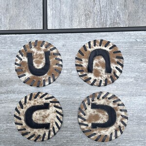 Luxurious Cowhide Coaster Set - Stylish and Functional Drink Coasters