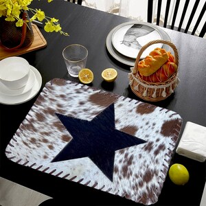 Cowhide Placemats, Leather Placemats, place mats for dining table