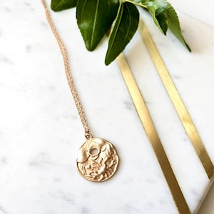Gold Zodiac Necklace | SCORPIO Necklace | Vintage Style Necklace | Medallion Coin Necklace | Constellation Necklace | Special Gift