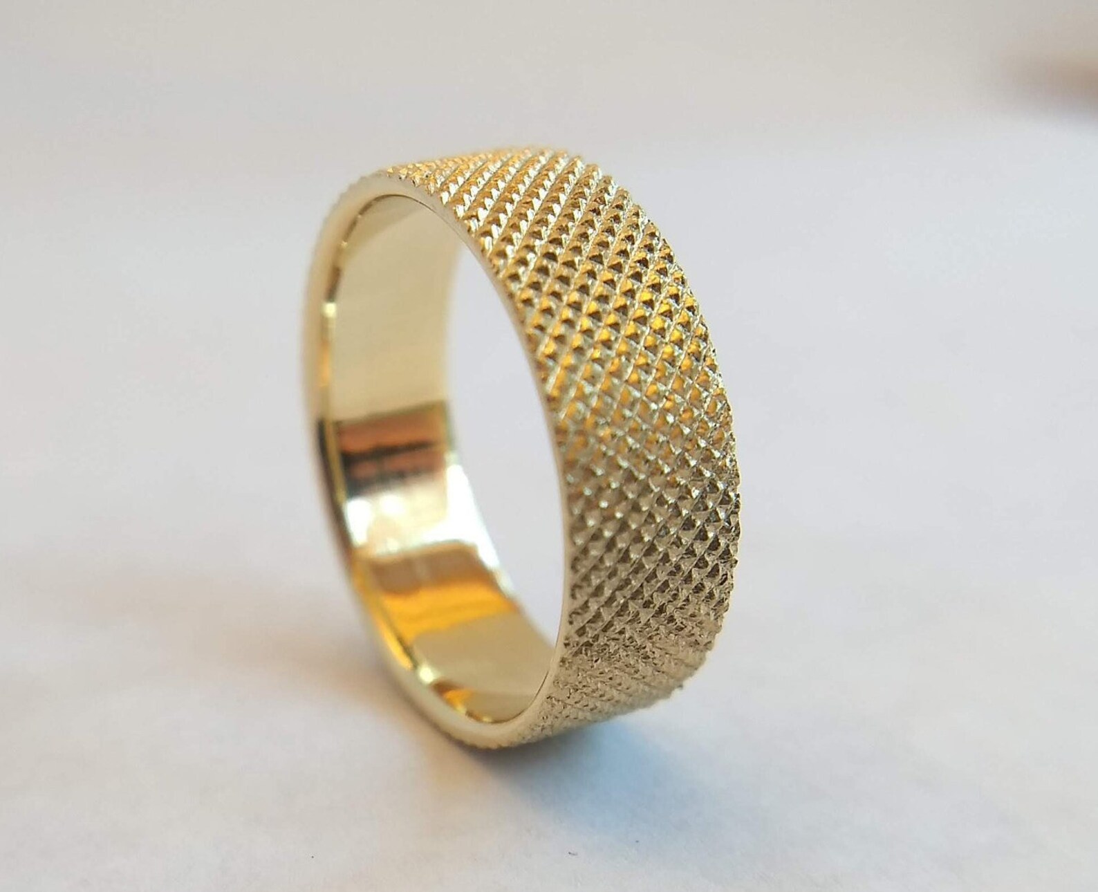Knurled Brass Ring Solid Brass Ring Unique Handmade Ring Etsy