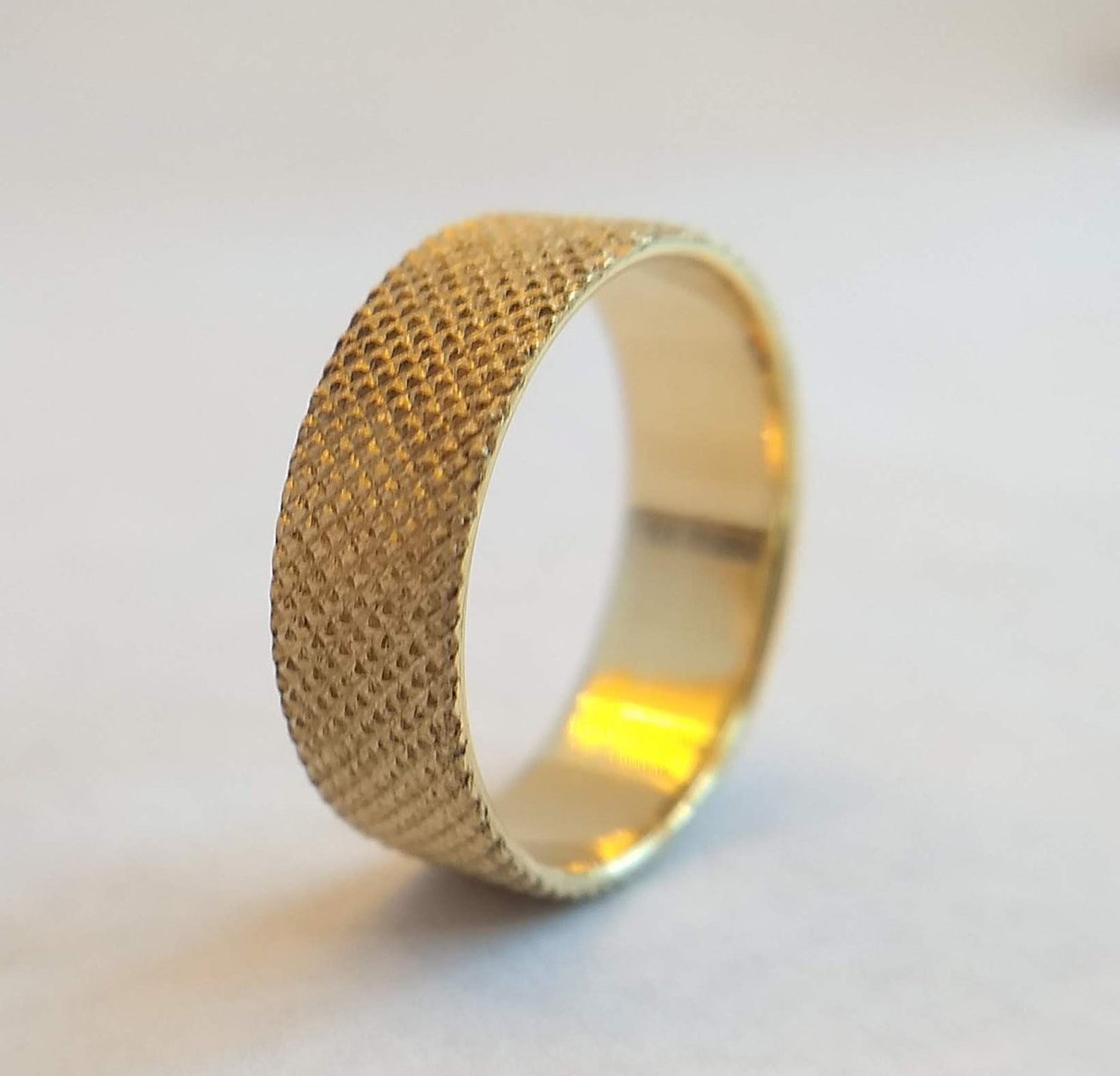 Knurled Brass Ring Solid Brass Ring Unique Handmade Ring Etsy