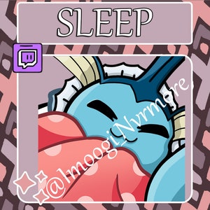 Vaporeon Sleep / Sleepy / Sleeping Pokemon Emote [Twitch | YouTube | KICK | Discord] Instant Download