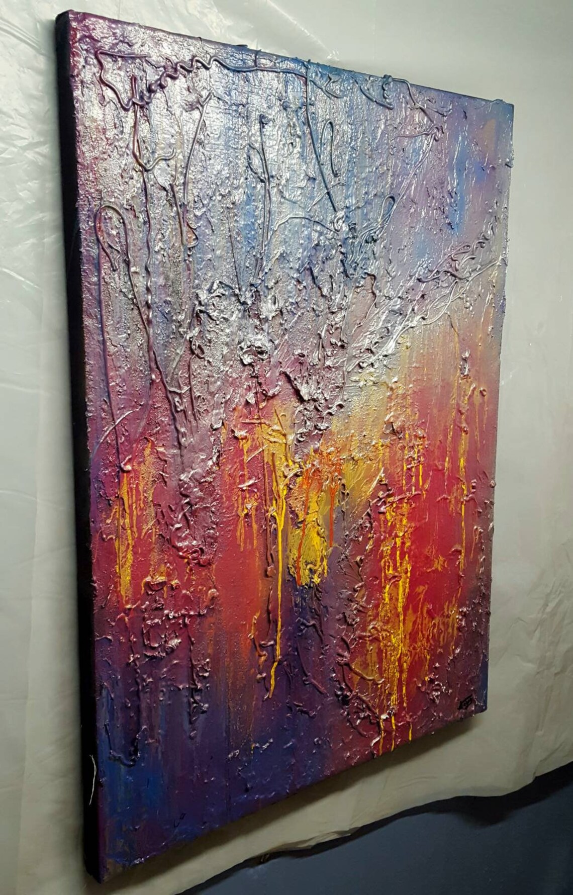 Metallic Textured Painting on canvas abstract art metallic Etsy