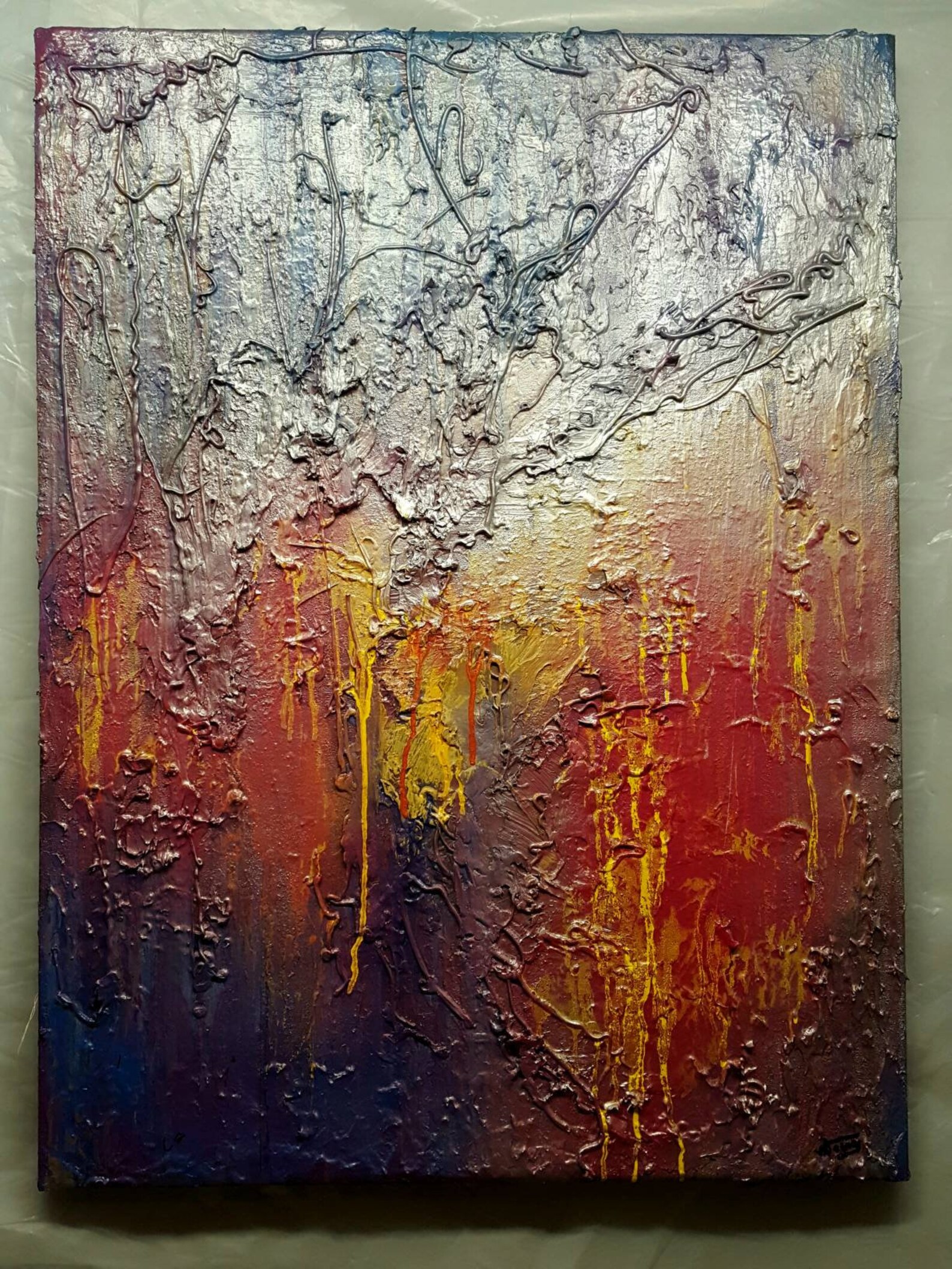 Metallic Textured Painting on canvas abstract art metallic Etsy