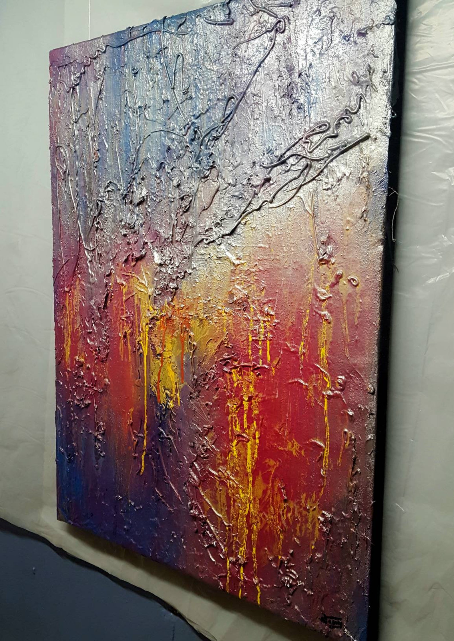 Metallic Textured Painting on canvas abstract art metallic Etsy