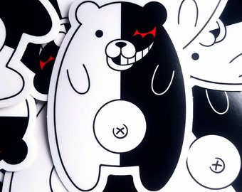 New Super Danganronpa V3 Cute Kawaii Chubby Chunky Fat Round Monokuma Monobear Teddy Bear Vinyl Sticker Decal
