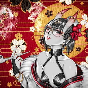 Fate Grand Order Shuten Douji Gold Foil Anime Poster Print Artwork Hanged Wall Art Home Decor image 1