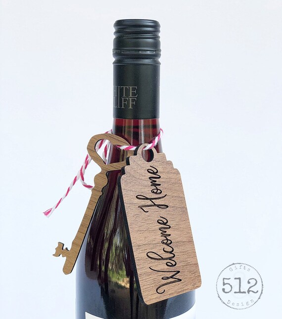 Wine Tags Welcome Home Wine Tag Skeleton Key Wine Tag Etsy