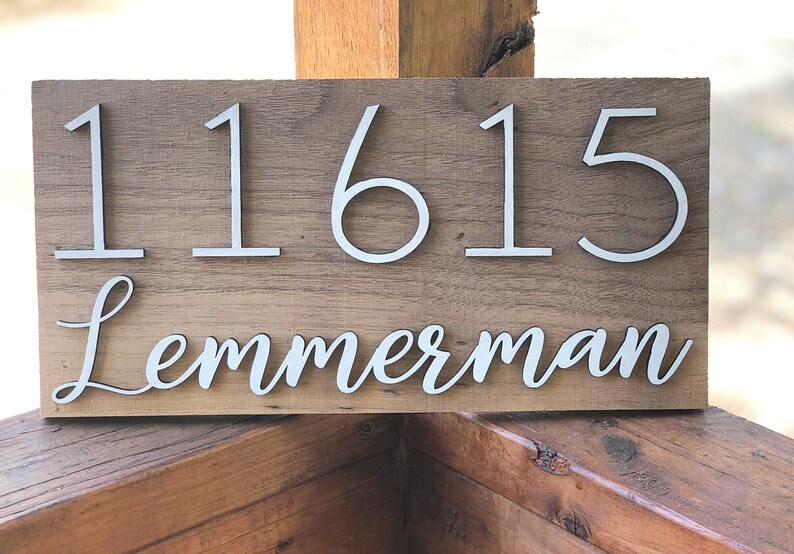 Address Sign Wooden Address Sign House Number Sign Last Etsy