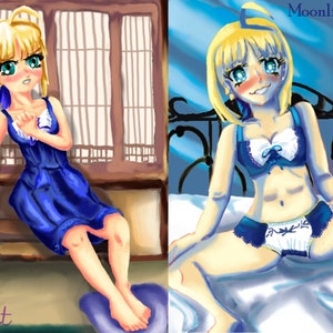 Fate/Lingerie: &quot;Double Artoria&quot; Saber, Digital Print Download