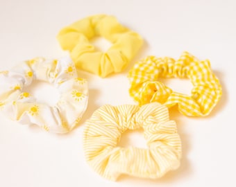yellow scrunchy set cute scrunchy sets floral scrunchy set of 3 aesthetic scrunchy holders cute scrunchies