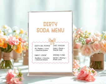 Dirty Soda Menu & Schild (Anpassbare Canva Vorlage)