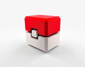 Chunky Pokeball Deck Box | Fits Top Loaders & Standard Cards | Card Storage Box with Dividers