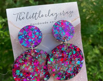 Clip on earring resin  earrings/statement earrings