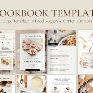 Recipe Cookbook Template, Food Blogger, Content creator, Recipe Canva Template, Recipe Ebook, Lead Magnet, Opt in Freebie