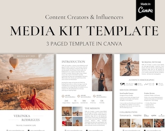 Content Creator Media Kit, Influencer Media Kit Canva Template, Social Media Influencer, Blogger Media Kit, Tik Tok, Instagram Influencer