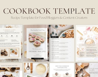 Recipe Cookbook Template, Food Blogger, Content creator, Recipe Canva Template, Recipe Ebook, Lead Magnet, Opt in Freebie