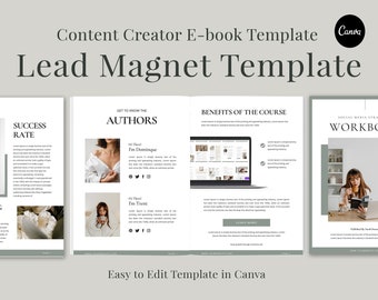Lead Magnet Template, Ebook template Canva, Course Creator, Workbook template, Worksheet Template, Opt in freebie, Checklist