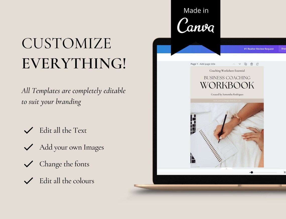 Coaching Lead Magnet Template Canva, Business Coach Canva Bundle ...