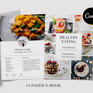 Recipe Ebook, Ebook template. Lead Magnet, E-Book, Canva template, Recipe Lead Magnet, Food Blogger, Worksheet