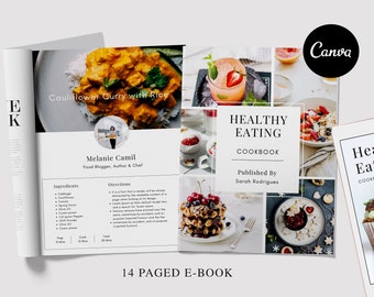 Recipe Ebook, Ebook template. Lead Magnet, E-Book, Canva template, Recipe Lead Magnet, Food Blogger, Worksheet