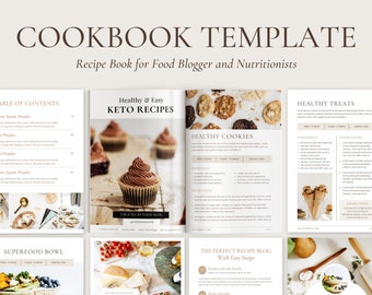 Recipe Cookbook Template, Food Content Creator Canva Template, Editable Recipe Template, Recipe Lead Magnet, Opt in Freebie