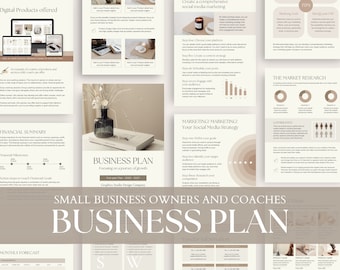 Business Plan Template, Start up Business Plan, Small Business Owner, Business Coach Template, Small Business Plan, Canva Template,