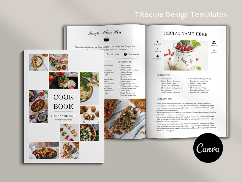 Recipe Ebook, Ebook Template. Lead Ebook, Canva Template