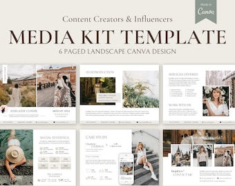 Influencer Media Kit Canva Template, Social Media Influencer, Blogger Media Kit, Tik Tok, Instagram Influencer, Case Study, Content Creator