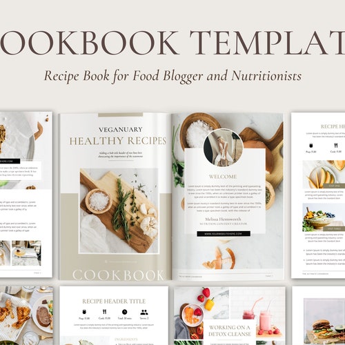 Recipe Ebook Template Cookbook Template Edit With Canva Etsy