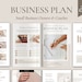 Business Plan Templates, Small Business owners and Coaches Canva Template, Editable Online Business Plan, Business Owner Template 