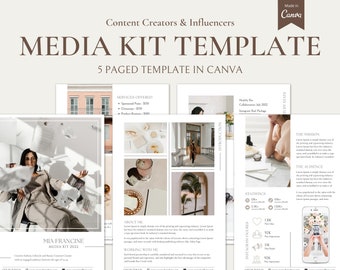 メディアキットテンプレートCanva、Tik Tokメディアキット、Instagramインフルエンサー、ブロガー、コンテンツクリエイタープレスキット、インフルエンサーメディアキット
