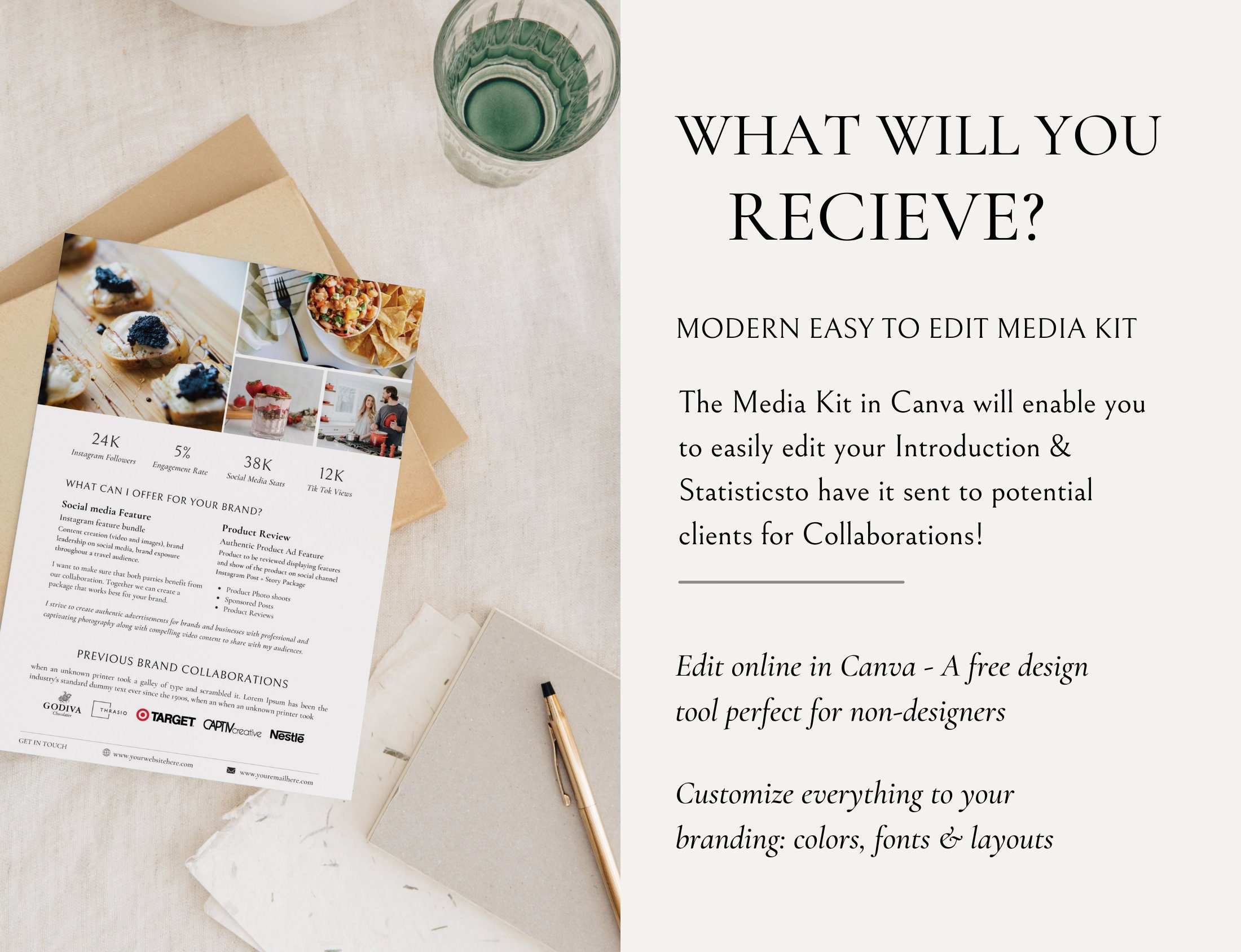 Content Creator Media Kit, Influencer Media Kit Canva Template, Social ...