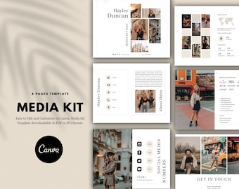 Media Kit Template, Media Kit Canva, Instant Download, Editable Press Kit, Professional Media Kit, Fashion Blogger, Travel Blogger
