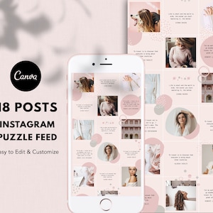 Canva Instagram Puzzle Feed, Instagram Templates, Canva Instagram Post Templates, Instagram puzzle, Puzzle Grid, Instagram feed, Puzzle post