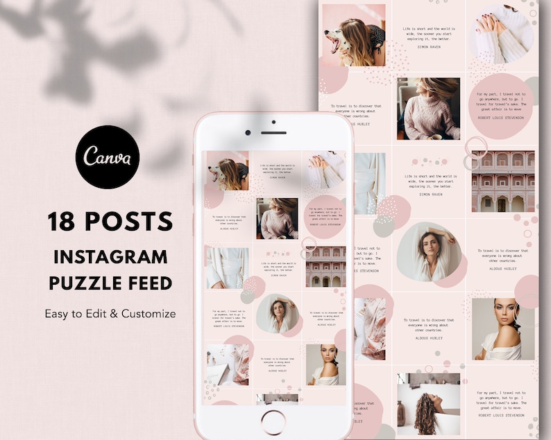 Canva Instagram Puzzle Feed Instagram Templates Canva - Etsy UK