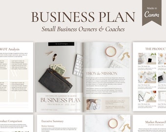 Business Plan Templates, Small Business owners and Coaches Canva Template, Editable Online Business Plan, Business Owner Template
