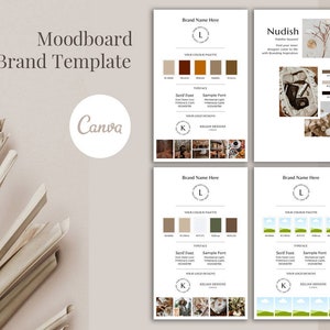 Canva Mood Board, Mood Board Template, Branding, Brand Board Template, Online Business, Canva Brand Board, Moodboard template Canva,