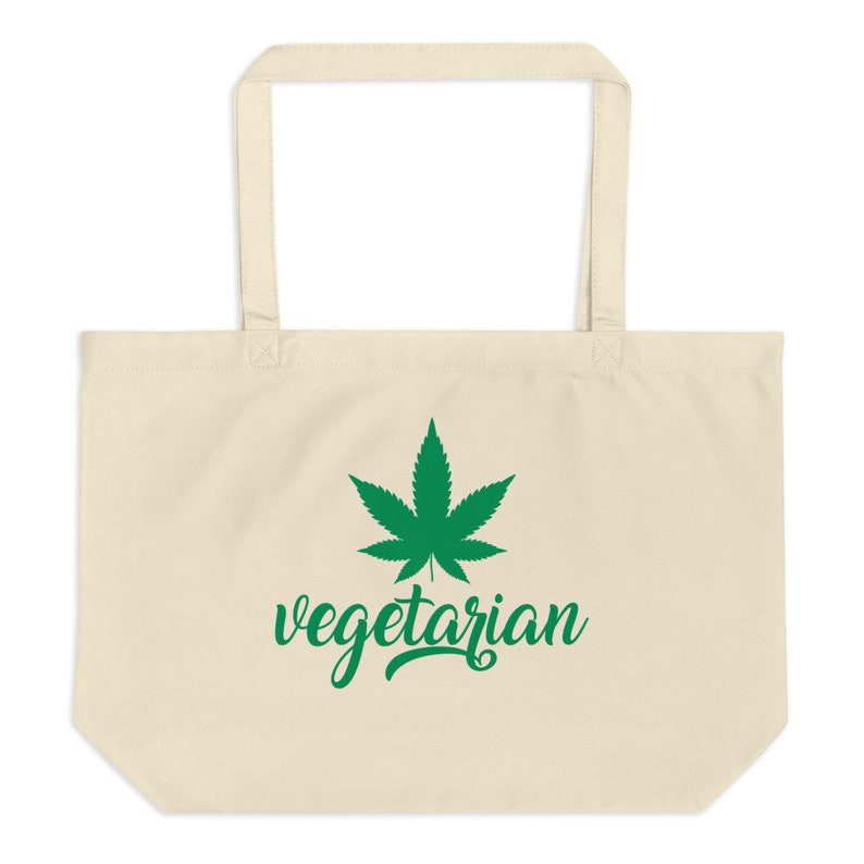 Vegetarian Organic Cannabis Eco Tote Bag