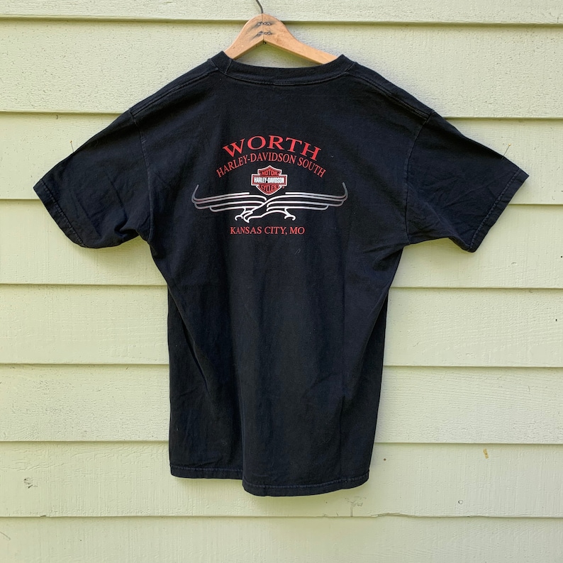 Harley brand large Worth Kansas City Mo made in USA vintage tshirt Anniversary 100 years tee shirt 100/% cotton graphic t shirt.