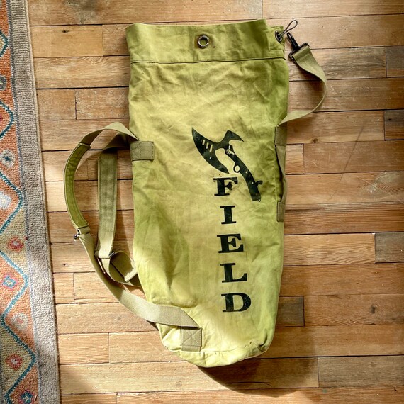 Vintage Army duffel bag, USA canvas shoulder bag … - image 6