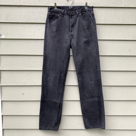 Levis 501 USA 33 80s 90s 33x35.5black Vintage Buttonfly Nice Fade 