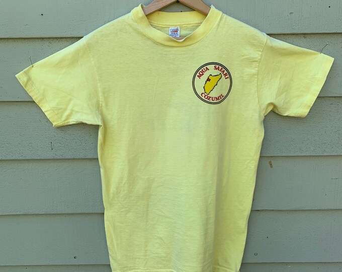 T-shirt Vintage Années 2000 – Aqua El Salvador – Thème Animaux – Taille XL – Bleu