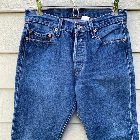 Levis 501XX 28” 90s vintage blue jeans 28x27.5" c… - image 3