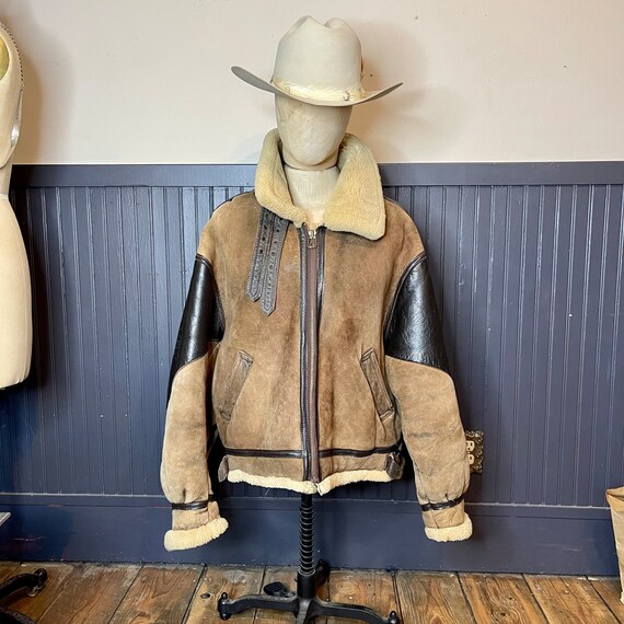 Avirex Type B 3 Real Sheepskin Flight Jacket. Mens Size 50 Big soft and Warm Over 6.5 Pounds Etsy