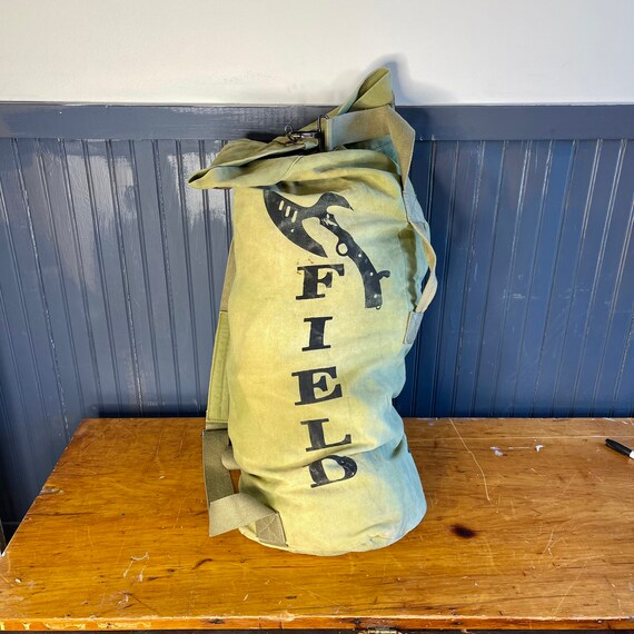 Vintage Army duffel bag, USA canvas shoulder bag … - image 2