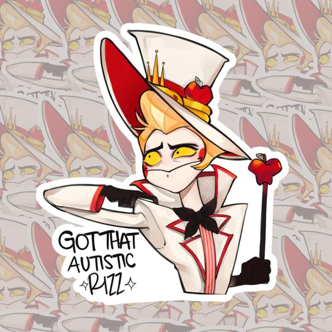Hazbin Hotel Lucifer Morningstar Autistic Rizz Matte Vinyl Sticker - Etsy