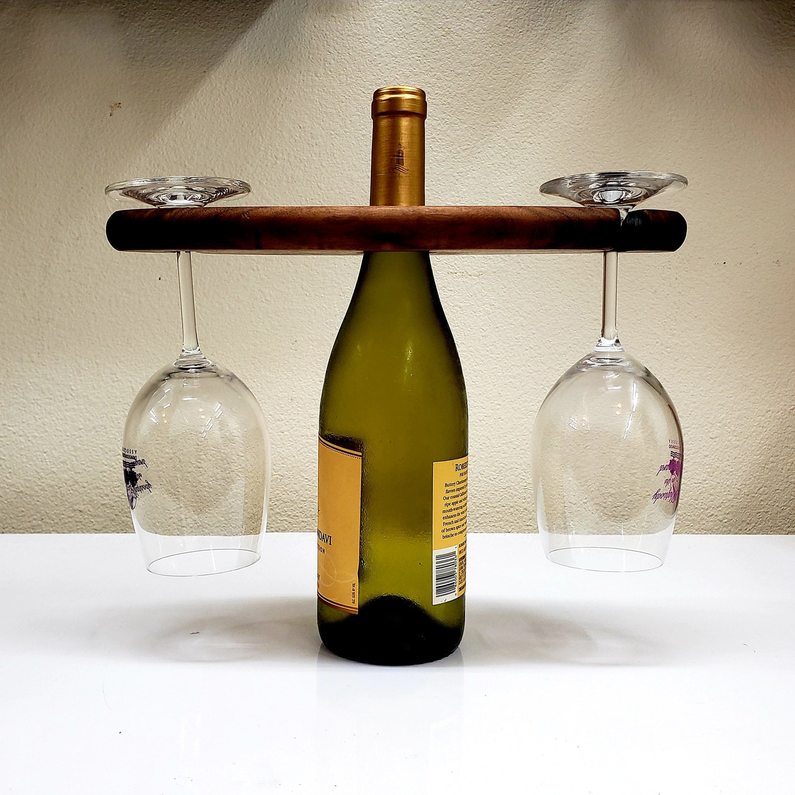 Customizable Wine Glass Caddy Holds Two Glasses House Etsy