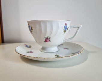 Royal Tettau Tasse und Untertasse (Dresdenblume) Tee Porzellan