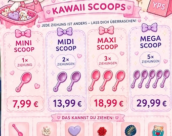 Yps Kawaii Scoop Mystery Box | Yps Boutique Überraschungs-Ziehung | Cute Charms, Miniatures, Lucky Dip Gift